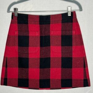 J Crew Buffalo Check Plaid Size 2 Wool Blend Mini Skirt